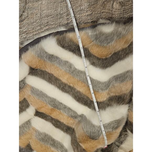 Anthropologie Bolero Cape Womens One Size Faux Fur Striped Multicolor Shrug - Picture 5 of 7
